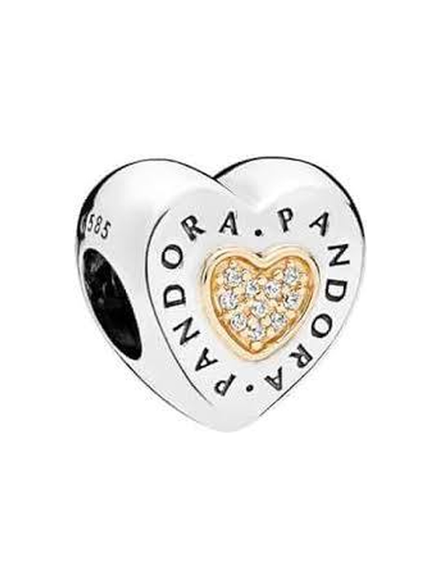 Charm corazón logo dorado