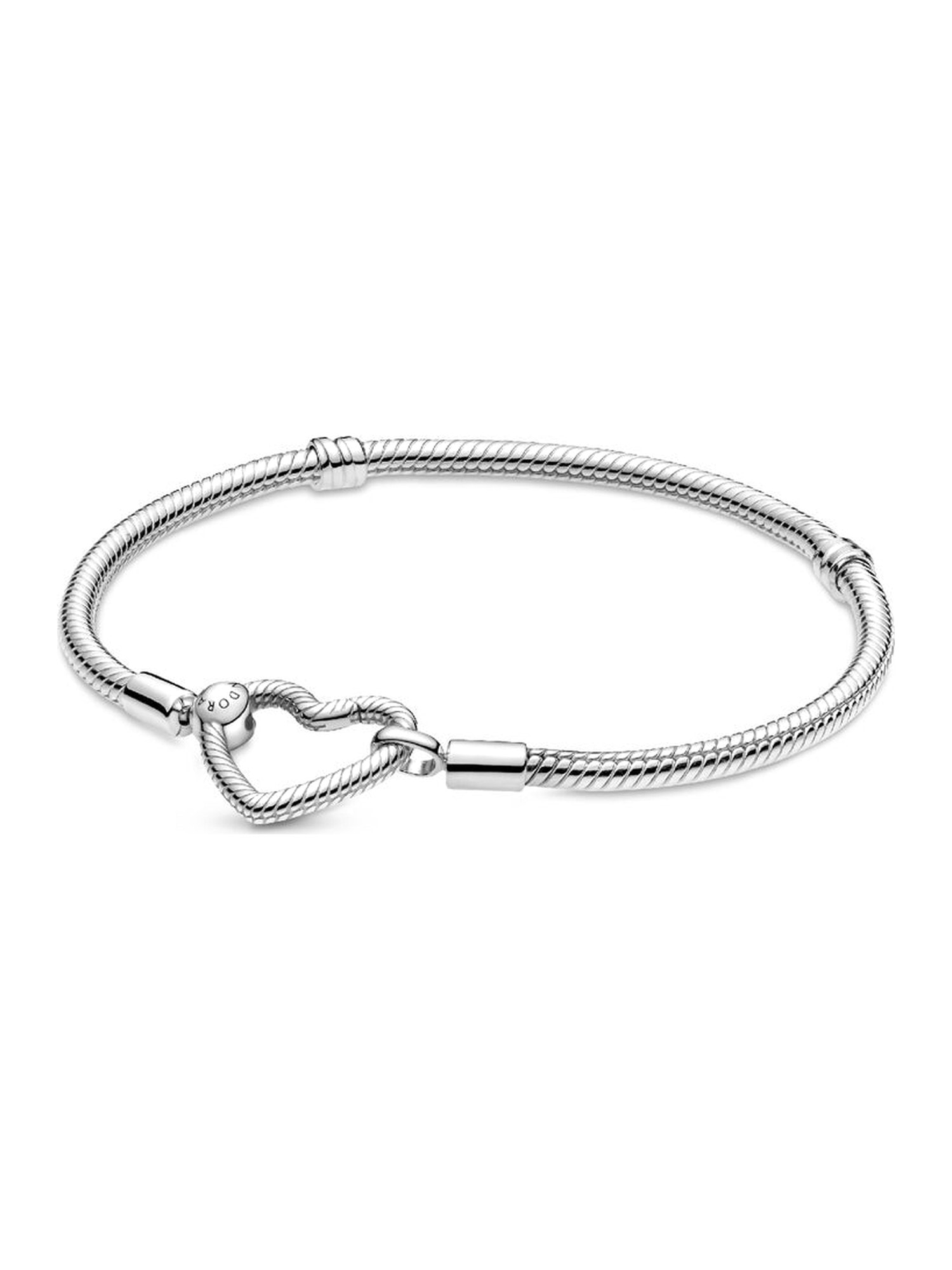 Pulsera broche corazón abierto — 17 cm